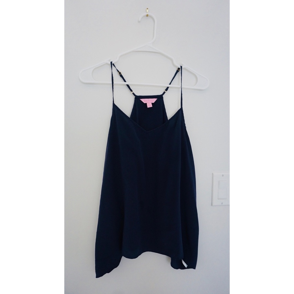 Lilly Pulitzer Navy Dusk Silk tank
